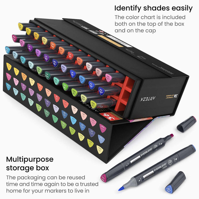 EverBlend™ Ultra Art Markers, Brush Nibs, Deco Tones - Set of 36
