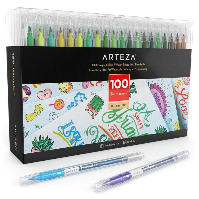 TwiMarkers™, Fine & Brush Dual-Tip - Set of 100