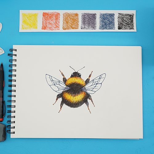 How to Draw a Bumble Bee with Arteza Gel Ink Pens