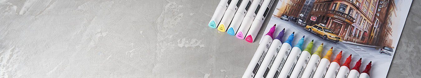 Super Markers Set with 100 Unique Marker Colors - Universal Bullet Point  Tips for Fine and Bullet Lines