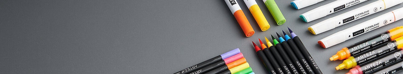 Tooli-Art Dual-Tip Brush Multicolor Color Set With Canvas Organizer with  Flexible Brush and 0.4mm Fineliner Marker Set of 36 