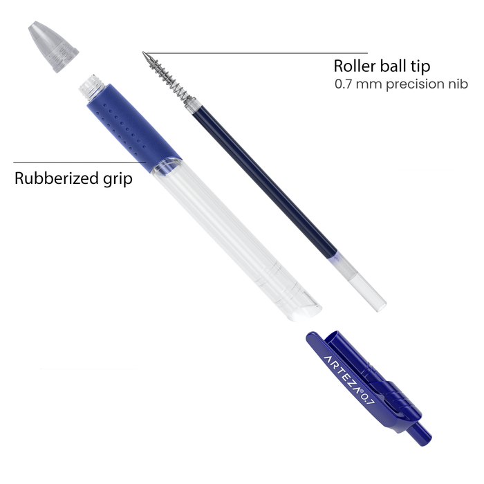 Retractable Gel Ink Pens, Blue - Pack of 50