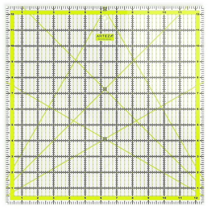 Acrylic Quilters Ruler, 31.8 x 31.8 cm (12.5" x 12.5")