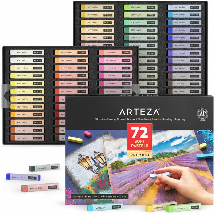 Soft Pastels, Assorted Colours - Set of 72