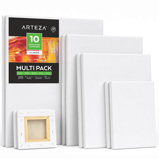 Classic Stretched Canvas, Medium Multi-Pack Sizes - Pack of 10 —