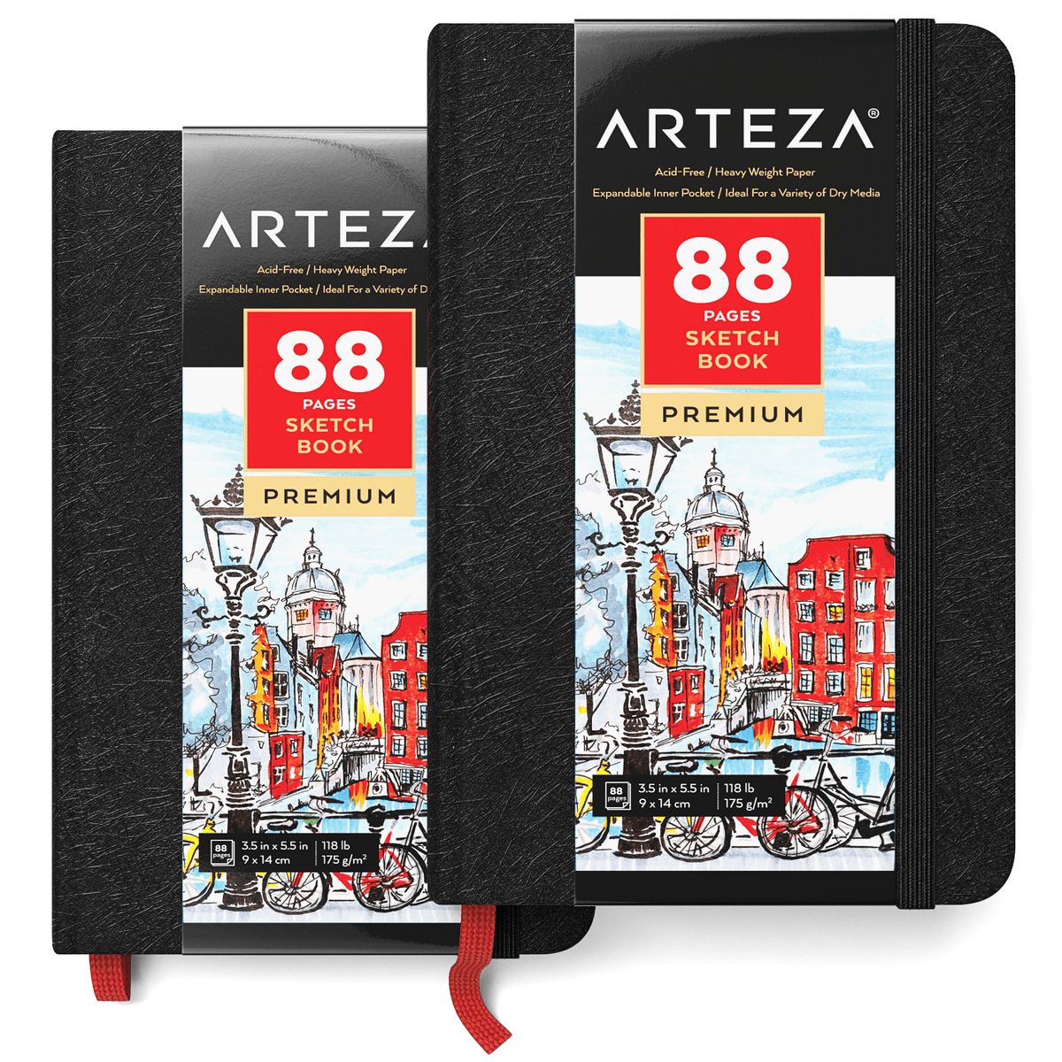 Mini Sketchbook, 88 Pages, 9x14cm - Pack of 2 —