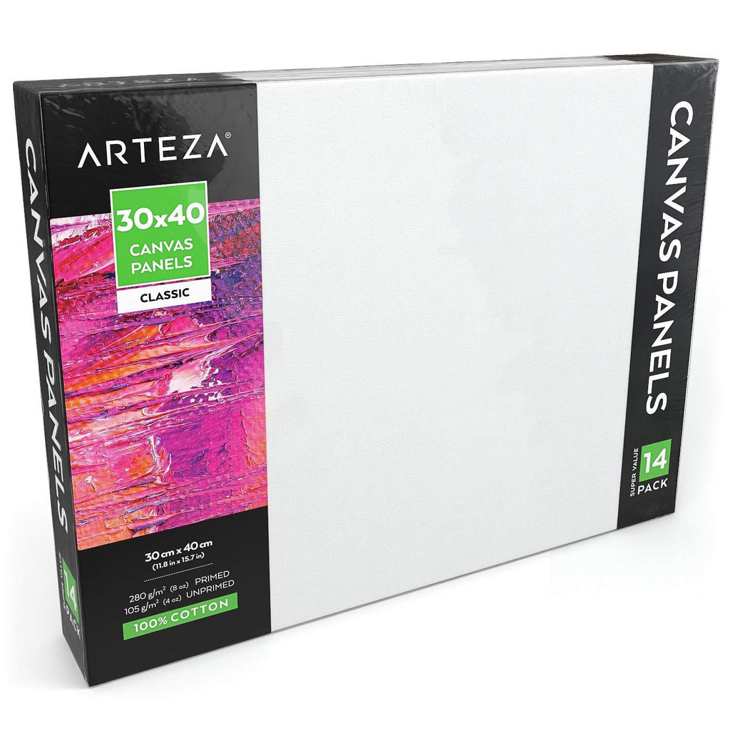  Arteza Paint Canvases for Painting, Pack of 6, 24 x 30 Inches,  Blank White Stretched Canvas Bulk, 100% Cotton, 8 oz Gesso-Primed, Art  Supplies for Adults and Teens, Acrylic Pouring and Oil Painting