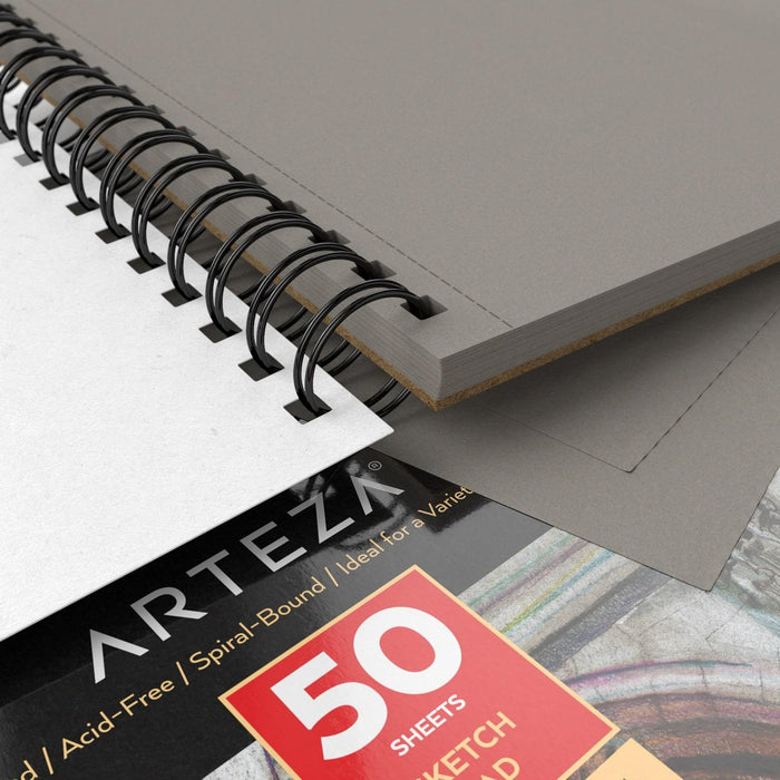 Grey Toned Sketch Pad, 13.9cm x 21.5cm, 50 Sheets - Pack of 3
