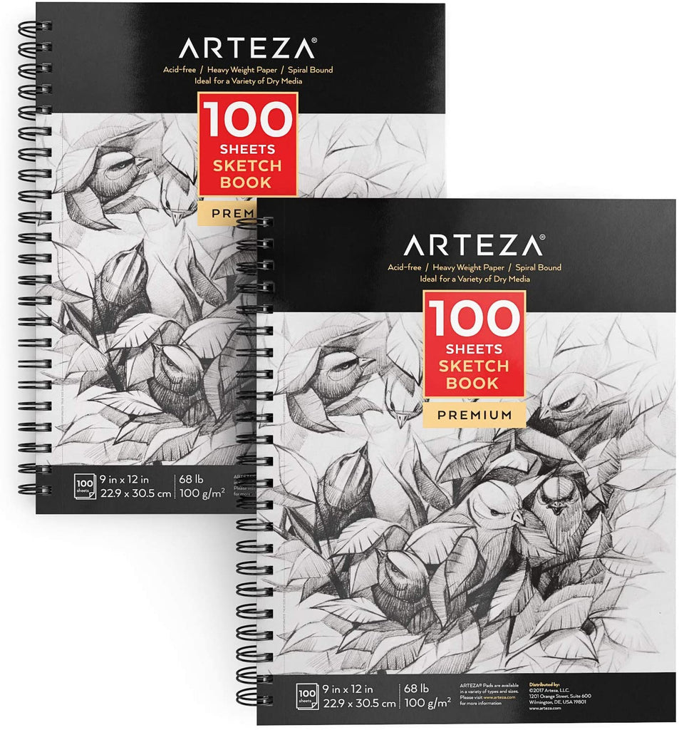 Spiral Sketchbooks, 22.9cm x 30.5cm - Pack of 2 —