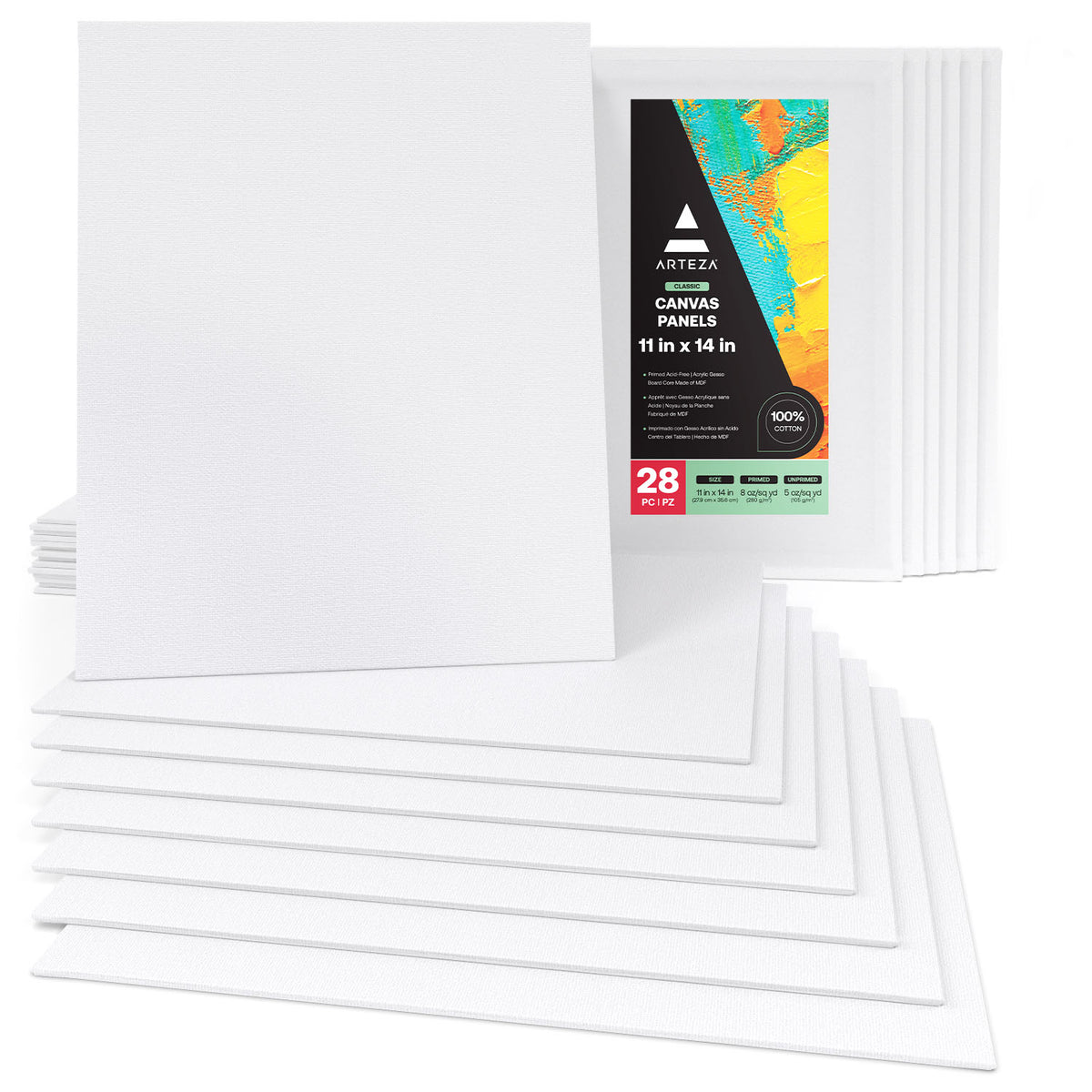 Canvas Panels Classic 11 x 14 in Pack of 28 Arteza