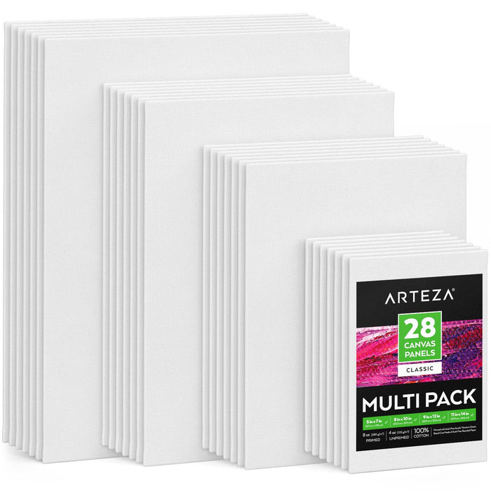Classic Canvas Panels, Multi-Pack Sizes, Rectangle - Pack of 28