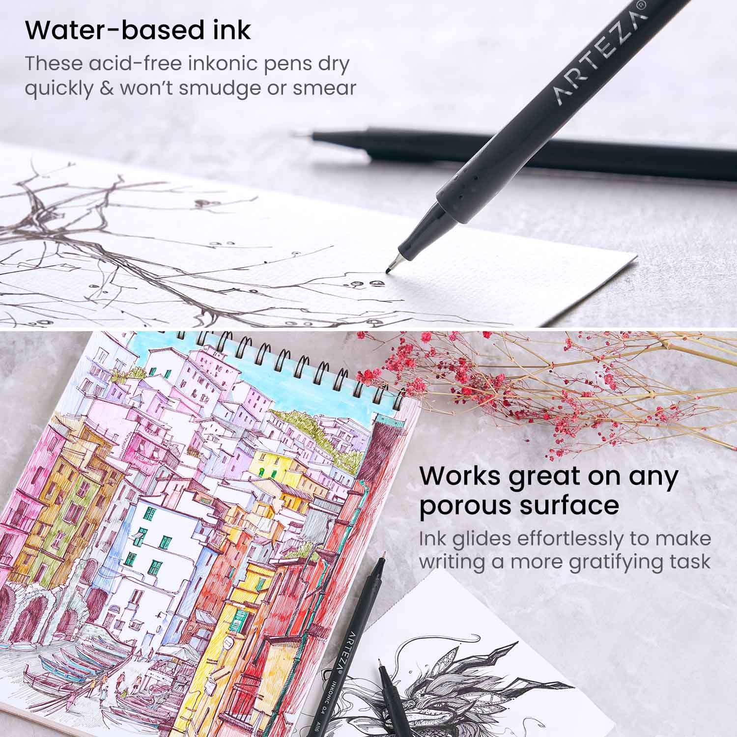 Inkonic™ Fineliner Pens - Set of 48