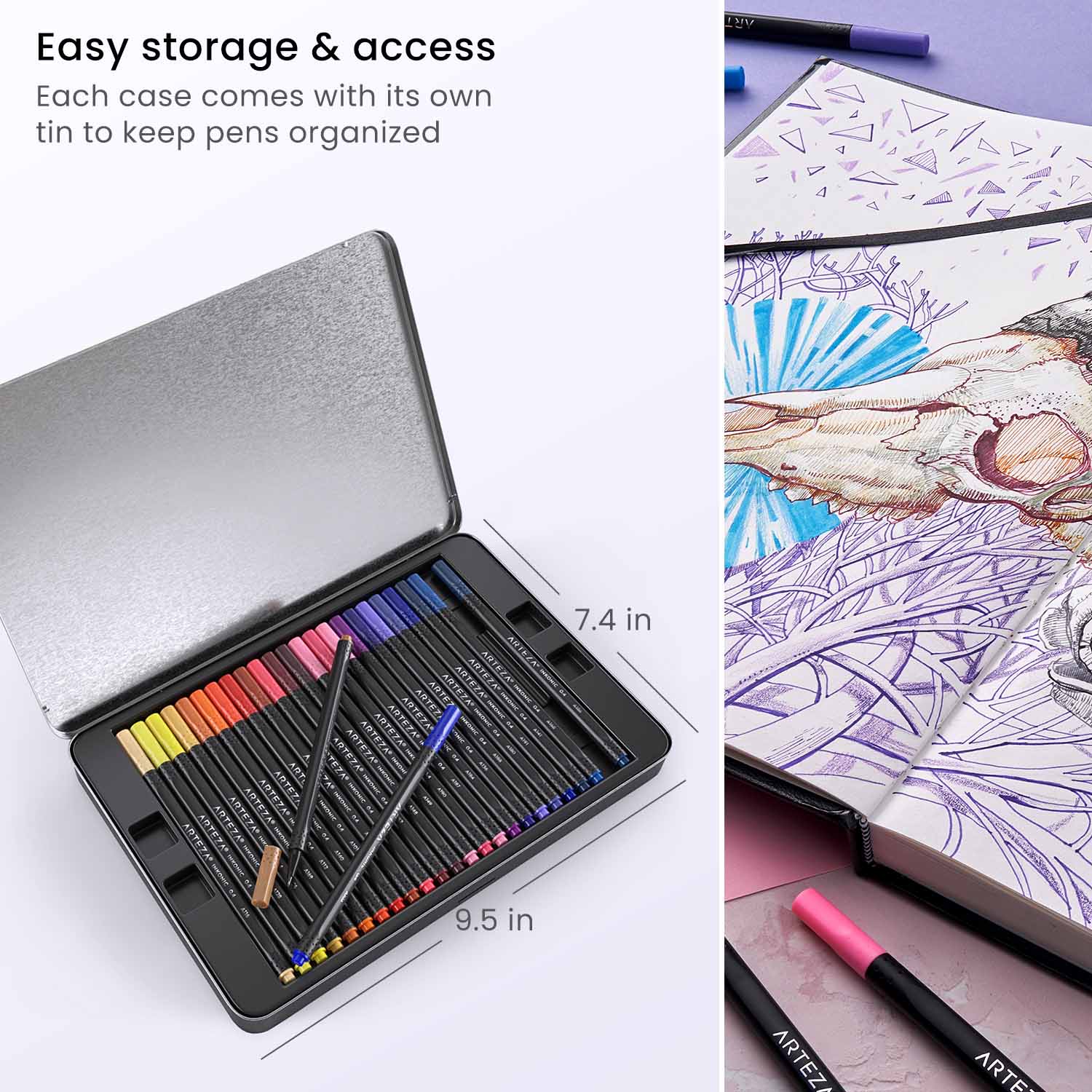Inkonic™ Fineliner Pens - Set of 48