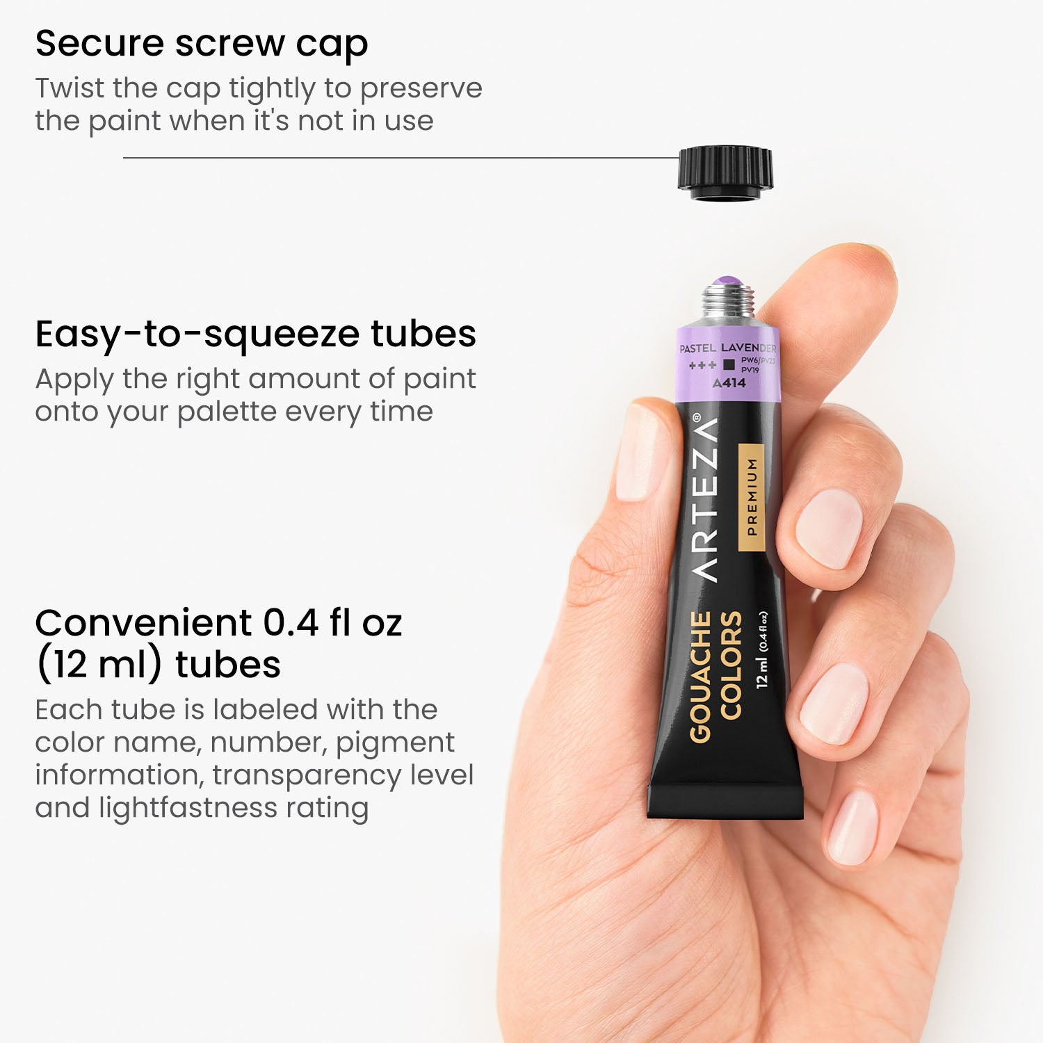 Gouache Paint, Blossomy Tones, 12mL Tubes - Set of 12