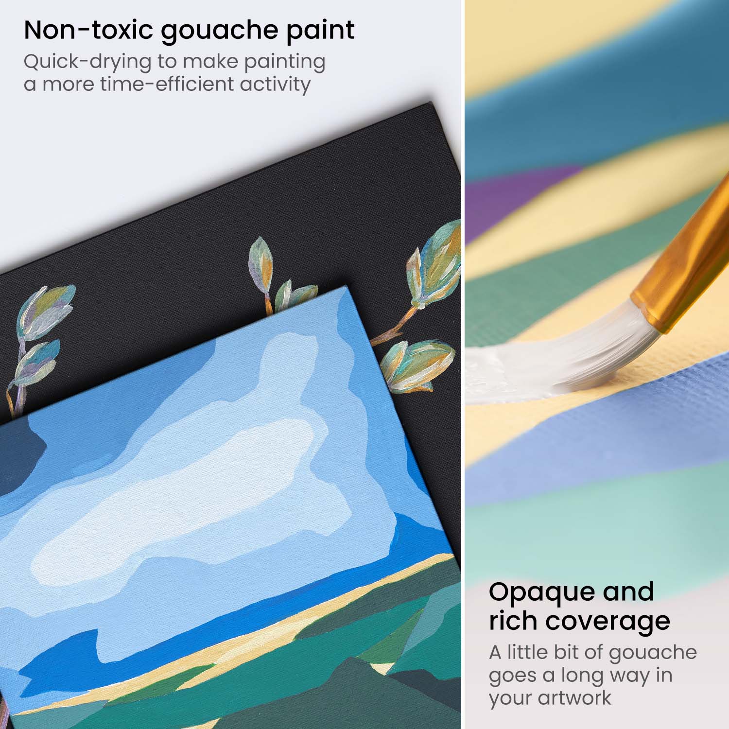 Gouache Paint, Sea Tones, 12mL Tubes - Set of 12