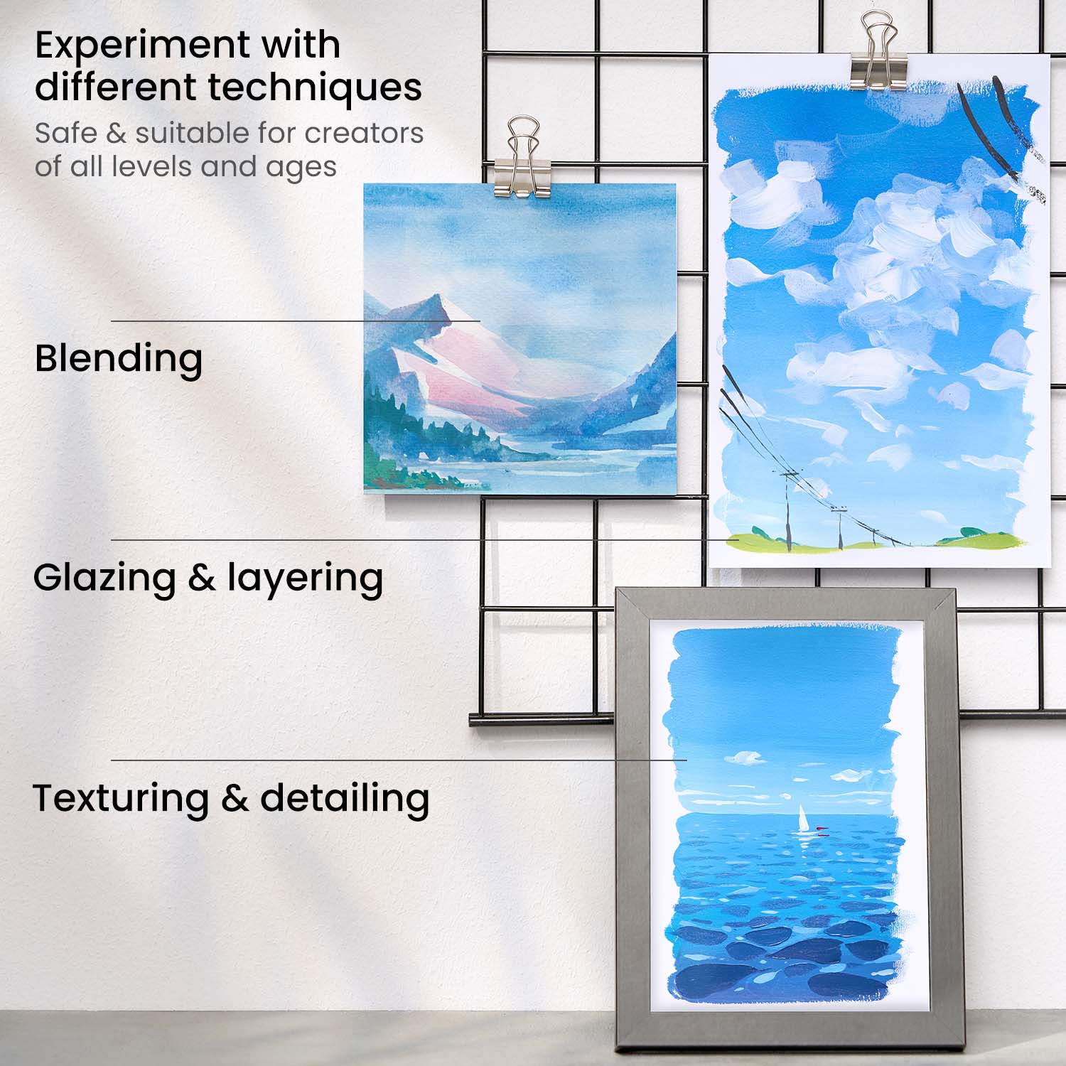 Gouache Paint, Sea Tones, 12mL Tubes - Set of 12