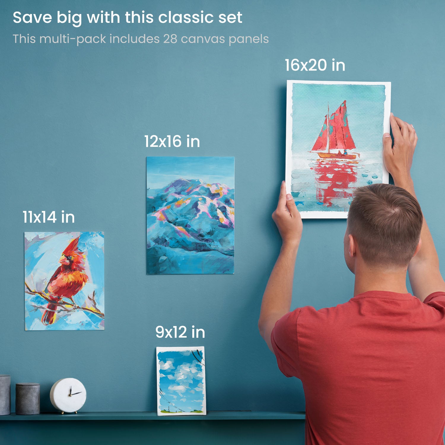 Classic Canvas Panels, Multi-Pack Sizes, Rectangle - Set of 28