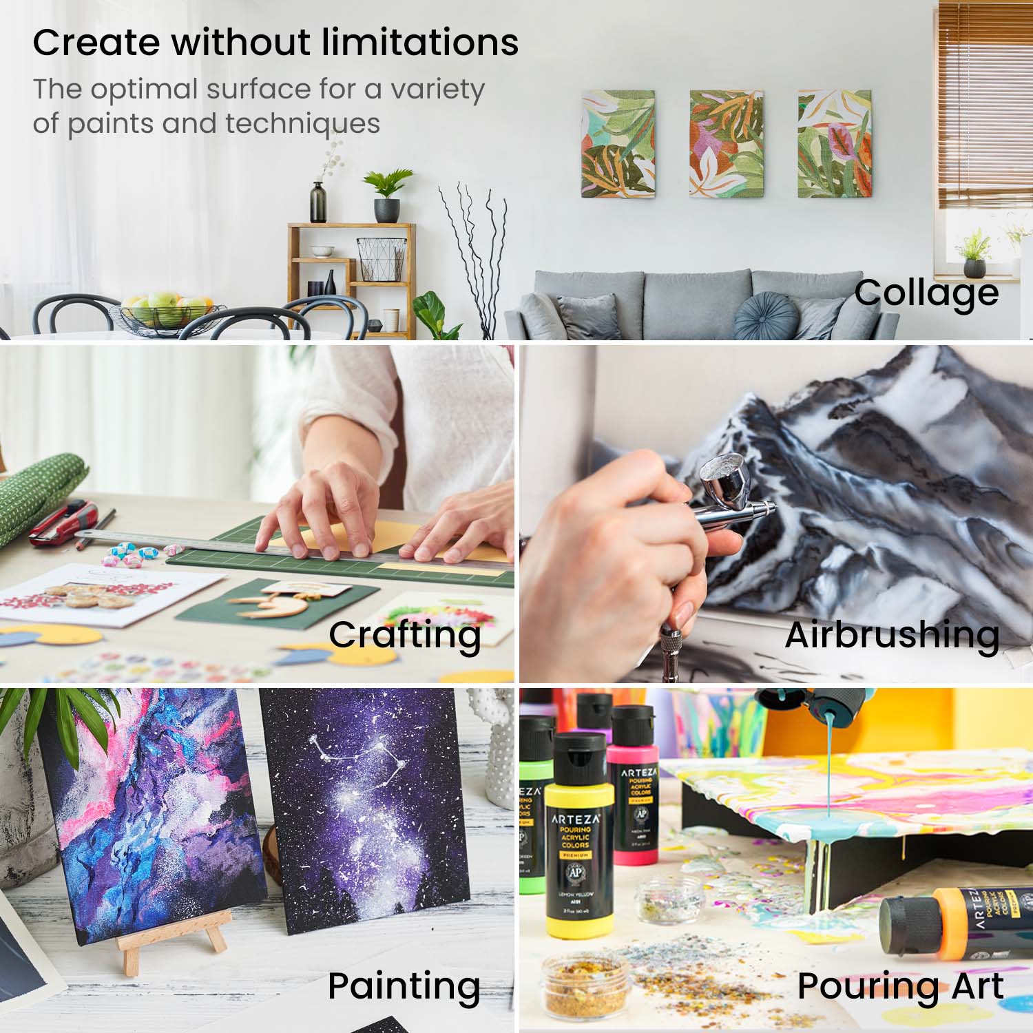 Classic Canvas Panels, Multi-Pack Sizes, Rectangle - Set of 28