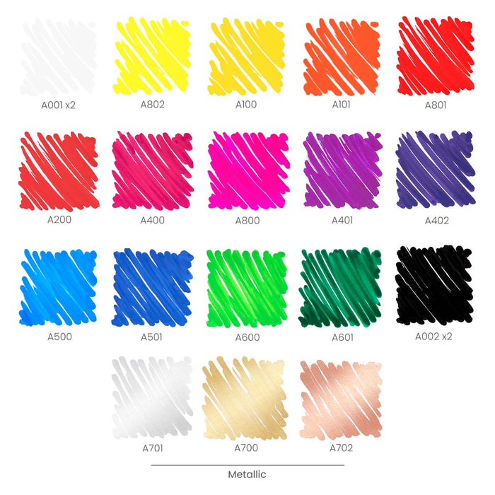 Oil Based Paint Markers Color Chart