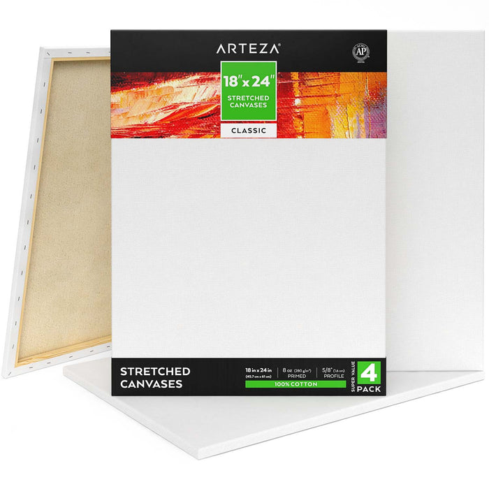 Classic Stretched Canvas, 45cm x 60cm - Pack of 4