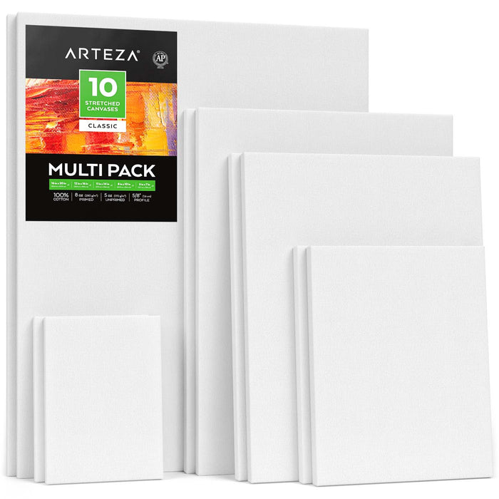 Classic Stretched Canvas, Large Multi-Pack Sizes - Pack of 10