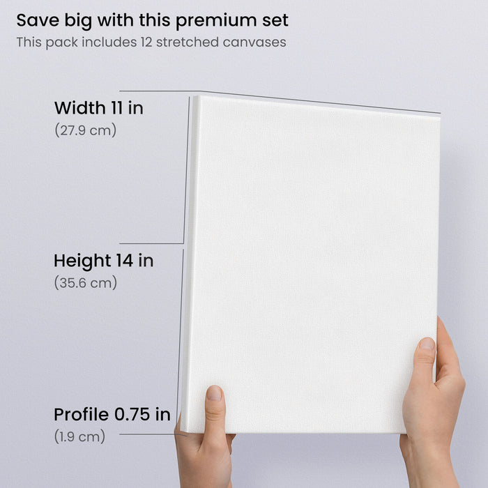 Premium Stretched Canvas, 27.9cm x 35.6cm - Pack of 8