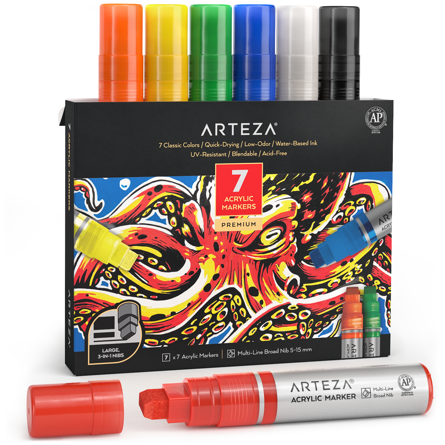 15mm Acrylic Markers Broad Nib