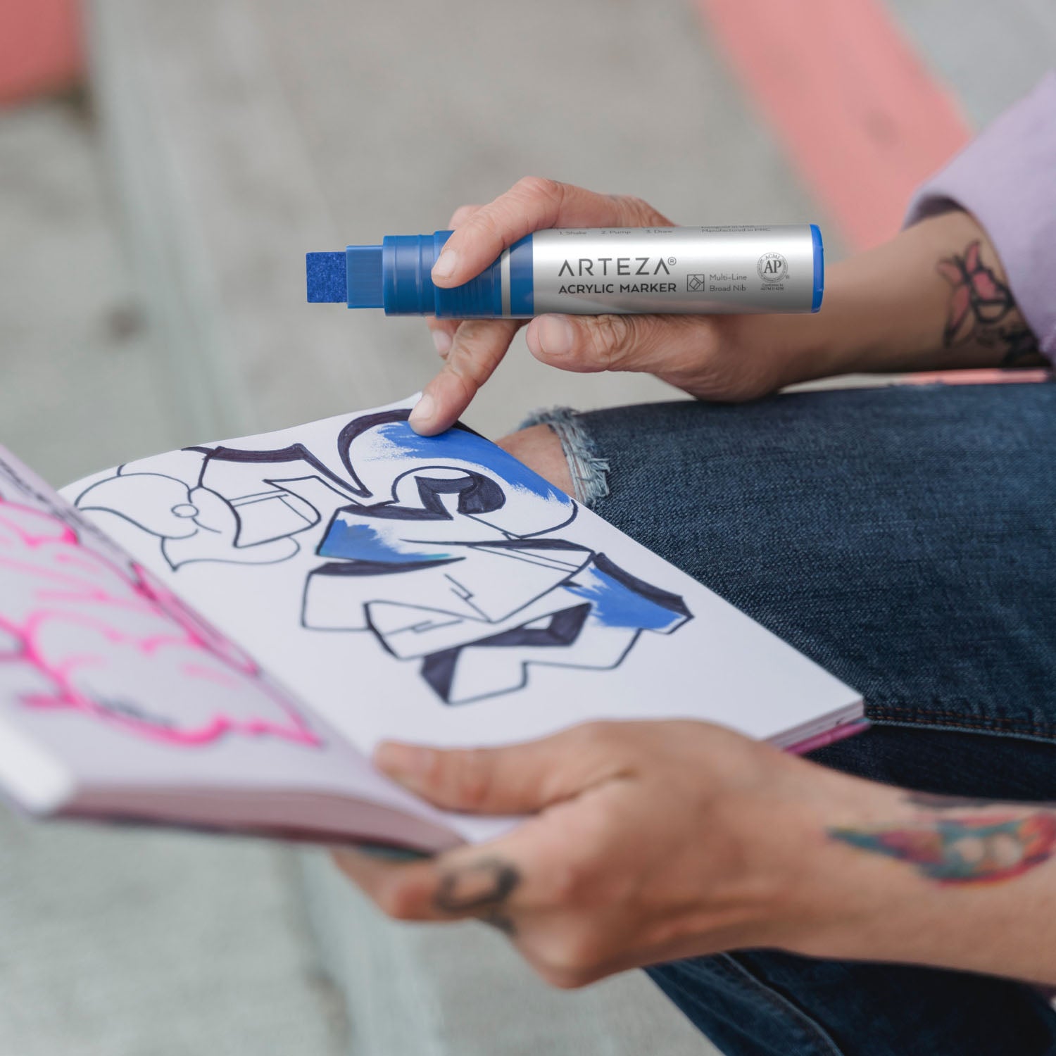 Coloring with Acrylic Markers Broad Nib