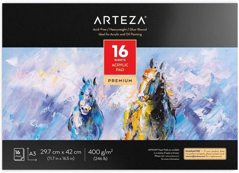 Acrylic Pad, A3, 29.7cm x 42cm, 16 Sheets - Pack of 2