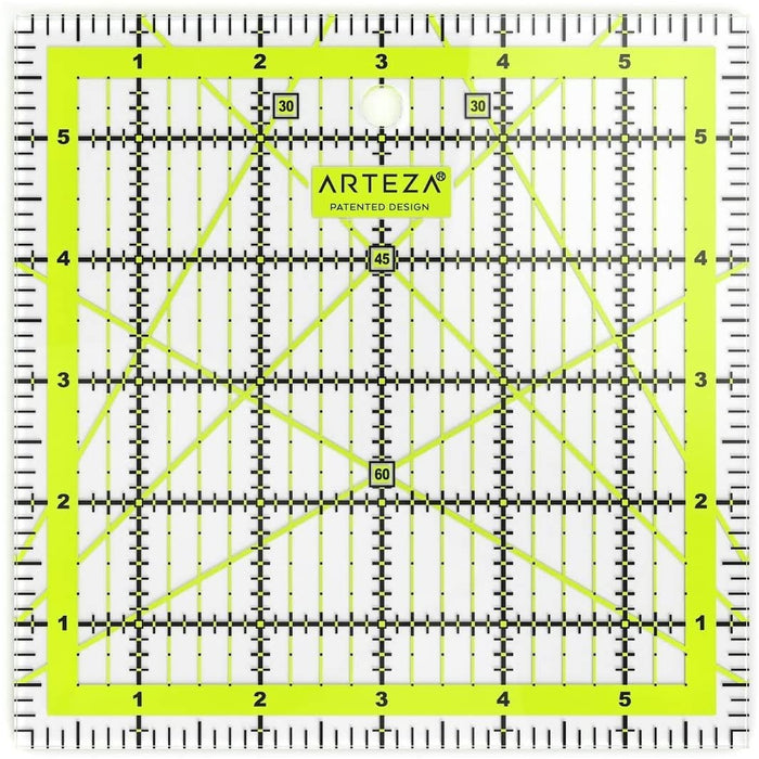 Acrylic Quilters Ruler Kit & Non Slip Rings (5 Piece Set)