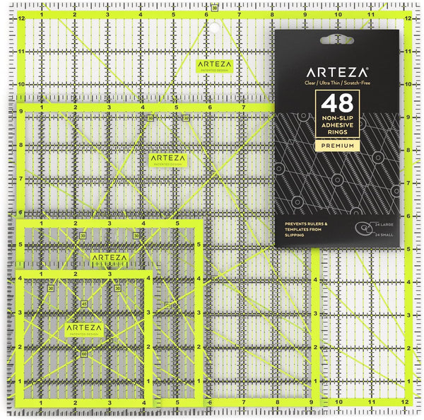 Quilting Ruler 6-1/2 Inch ZICALSO s, Acrylic Fabric Cutting Ruler Set ...