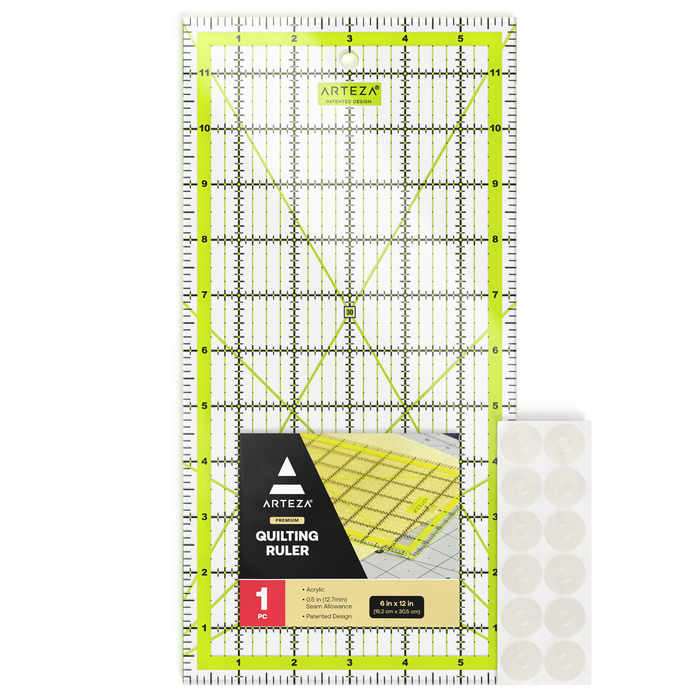 Acrylic Quilters Ruler, 15.2cm x 30.5cm (6" x 12")