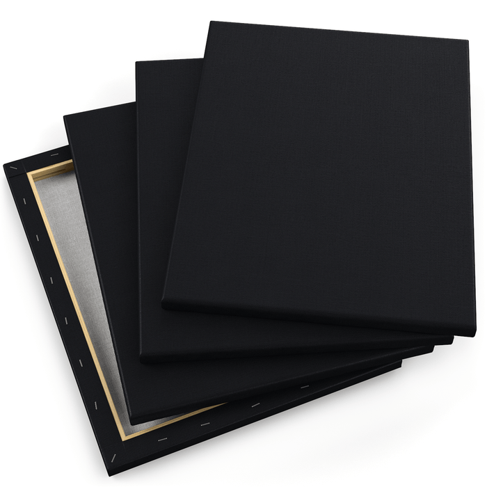 Classic Stretched Canvas, Black, 28cm x 36cm - Pack of 8