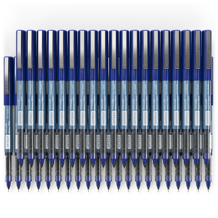 Roller Ball Pens, Blue, 0.5mm Needle Nib- Pack of 40