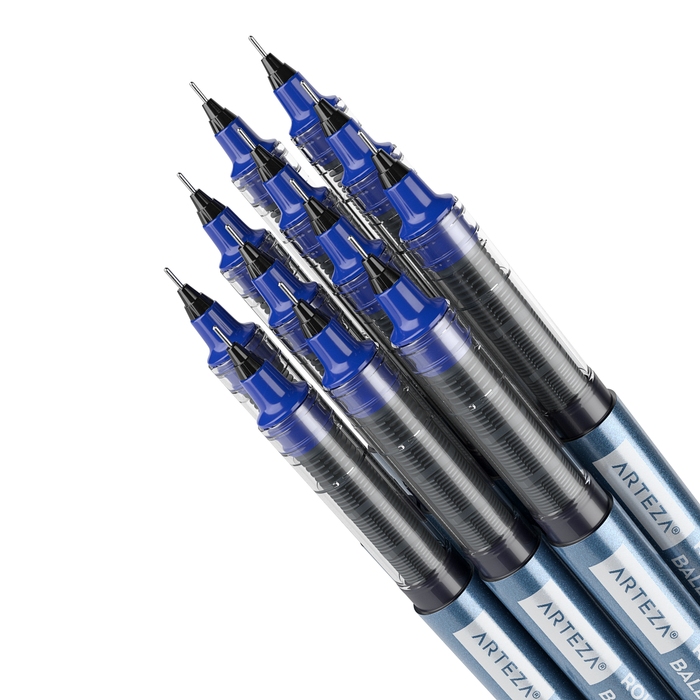 Roller Ball Pens, Blue, 0.5mm Needle Nib- Pack of 40