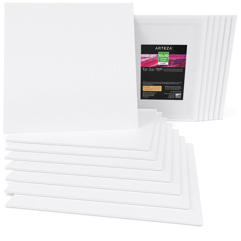 Canvas Panel, Classic, 25.4 x 25.4 cm Pack of 14 — Arteza.co.uk