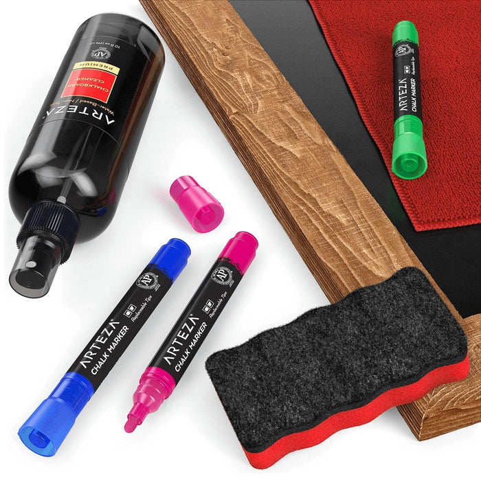 Chalkboard Cleaner Set with 12 Chalk Markers