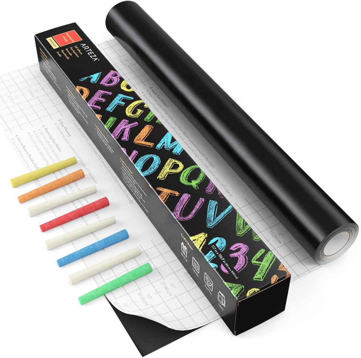 thumbnail image 2 of KDG Chalkboard Contact Paper Roll - 17.7" X 84" Self Adhesive Blackboard Wallpaper, Reusable & Erasable 2 of 13