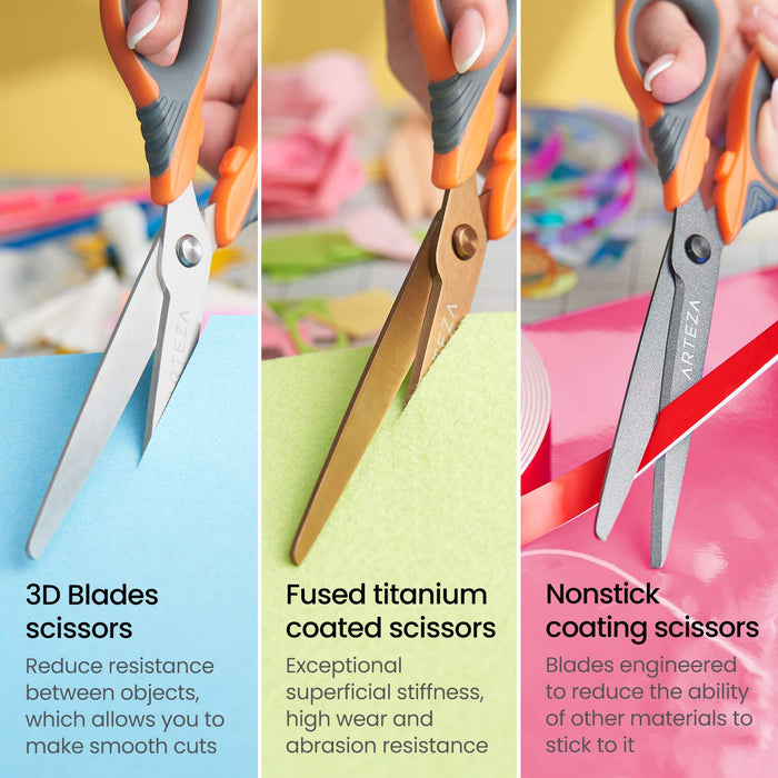 Crafting Scissors, Assorted Blades & Sizes- Set of 3