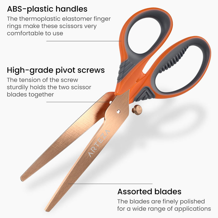 Crafting Scissors, Assorted Blades & Sizes- Set of 3