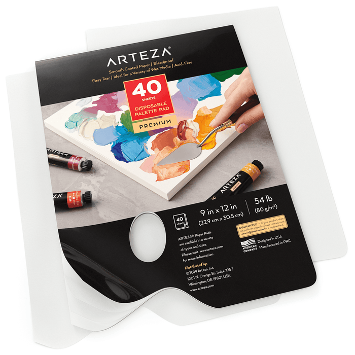 Disposable Palette Pad, 22.9cm x 30.5cm, 40 Sheets - Pack of 2