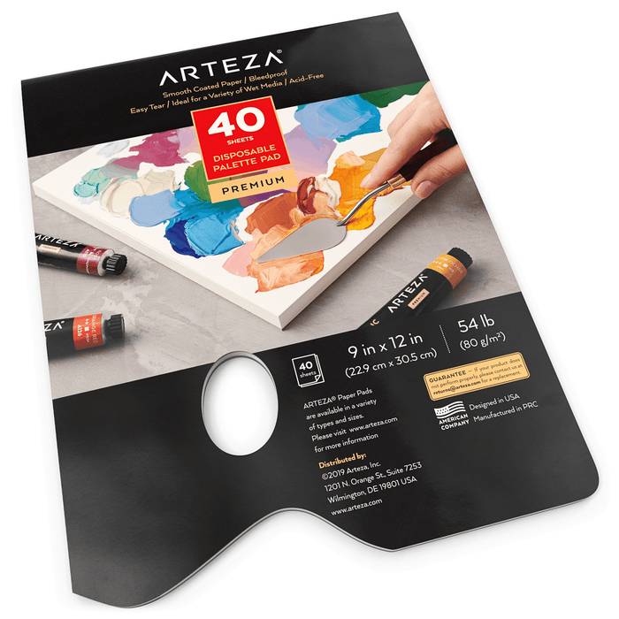 Disposable Palette Pad, 22.9cm x 30.5cm, 40 Sheets - Pack of 2