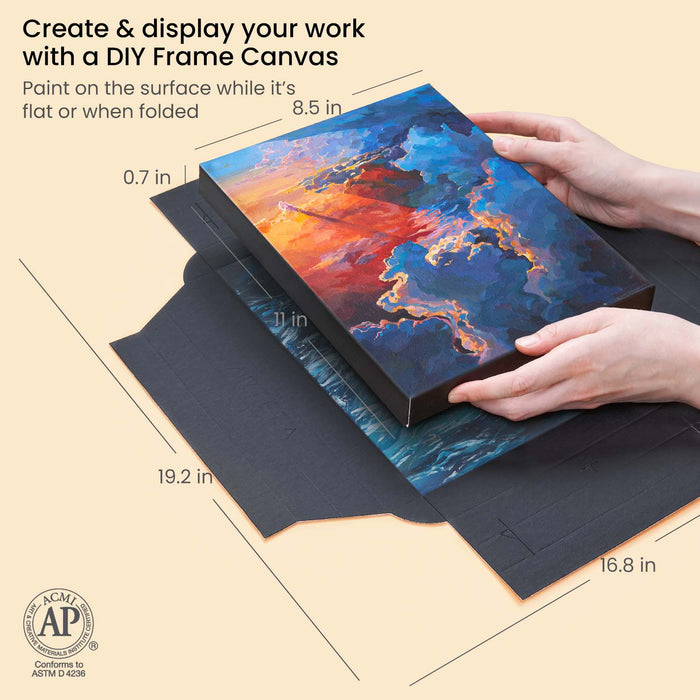 DIY Foldable Canvas Frame, Black, 21.6cm x 28cm - 5 Sheets