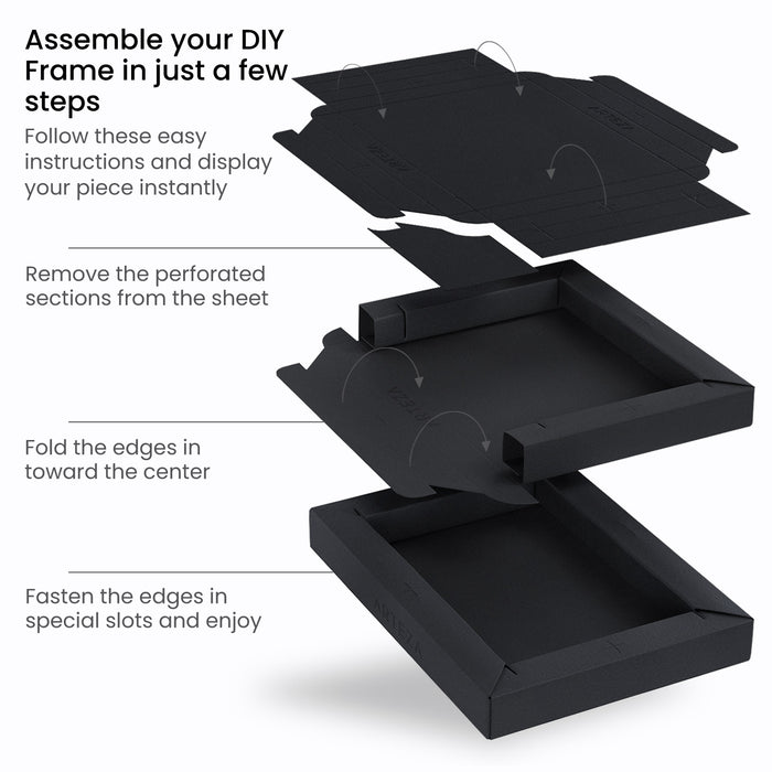 DIY Foldable Canvas Frame, Black Sketch Paper, 12.7cm x 16.7cm - 20 Sheets