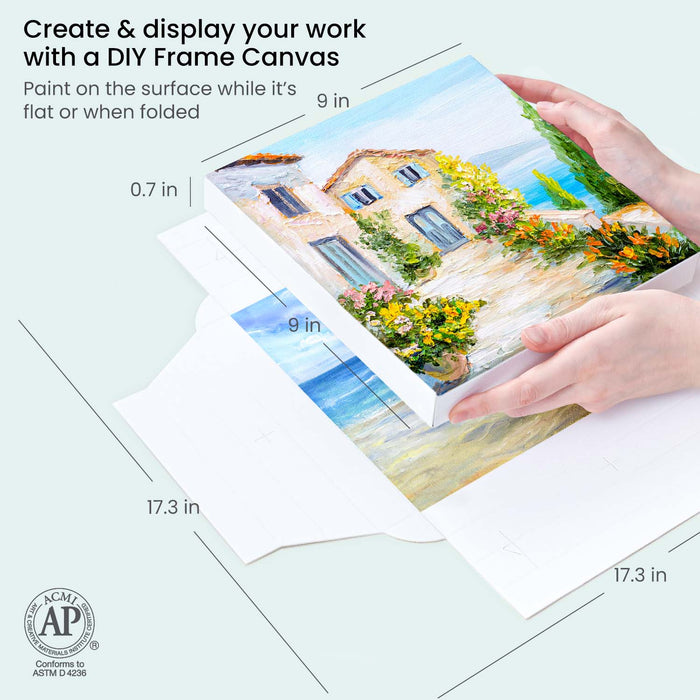 DIY Foldable Canvas Frame, 22.9cm x 22.9cm - 5 Sheets