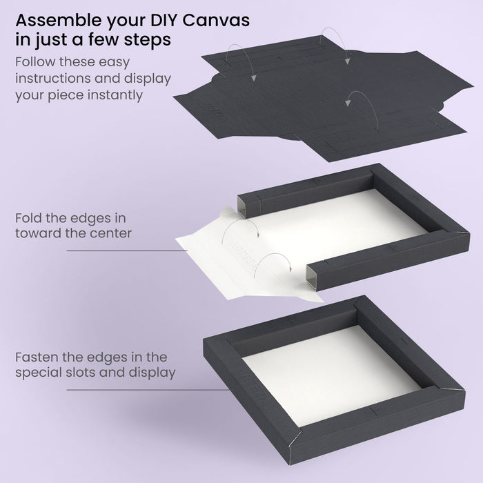 DIY Foldable Canvas Frame, Black, 22.9cm x 22.9cm - 5 Sheets