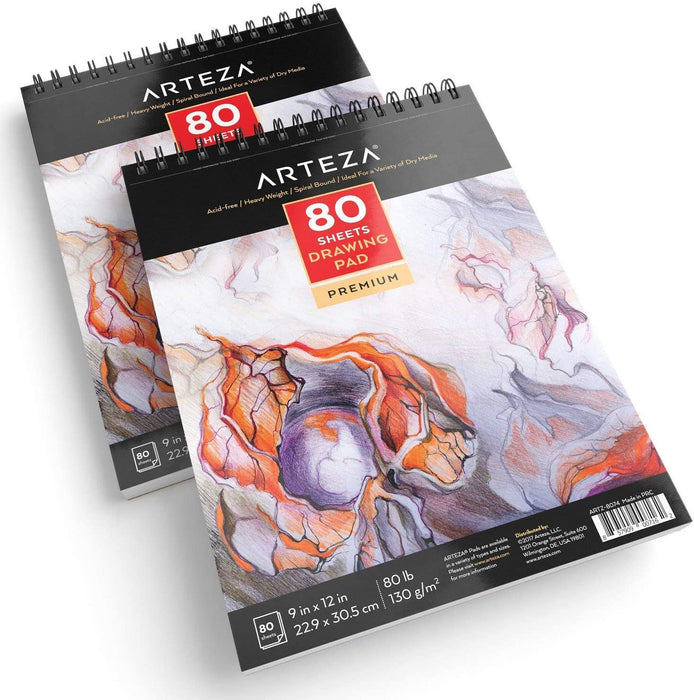 Drawing Pad, 22.9cm x 30.5cm, 80 Sheets - Pack of 2