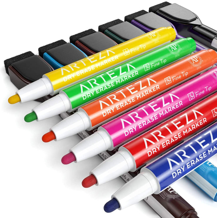 Dry Erase Markers with Magnetic Eraser Cap -  Set of 24