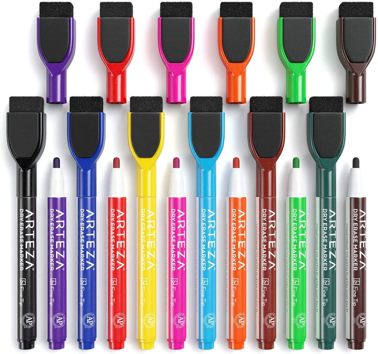 Dry Erase Markers with Magnetic Eraser Cap — Arteza.co.uk