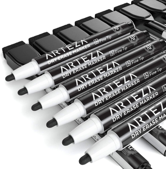 Dry Erase Markers with Magnetic Eraser Cap, Black - 36 Pack